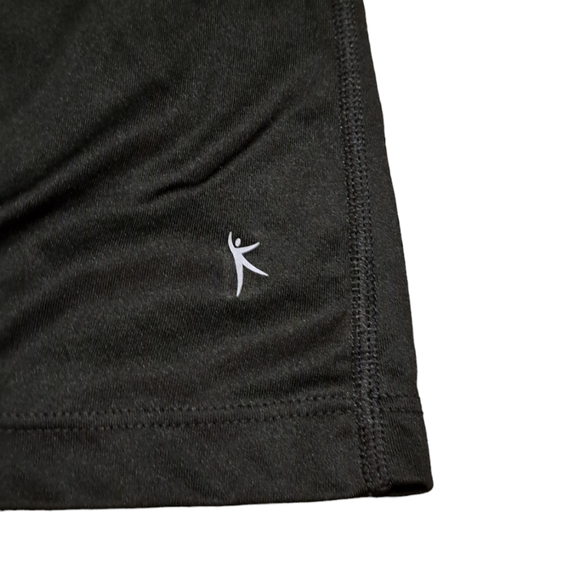 DANSKIN WOMEN'S SIZE XL BLACK STRETCH ATHLETIC TEE SHIRT. - Picture 3 of 4